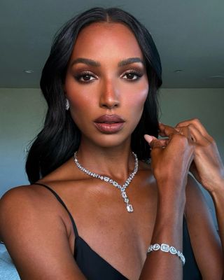 Jasmine Tookes with party makeup