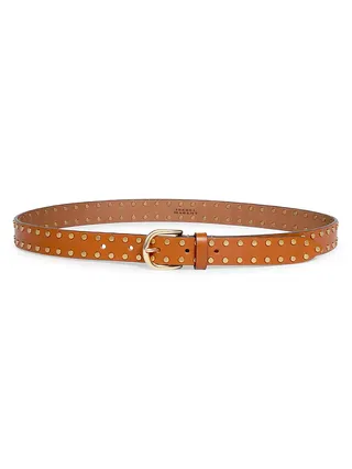 Zap Studded Leather Belt