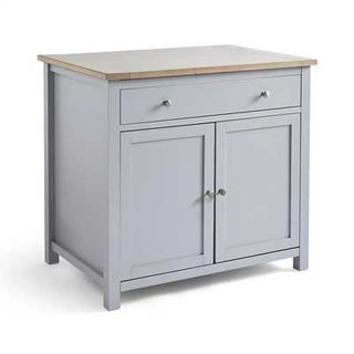 pale grey freestanding kitchen island