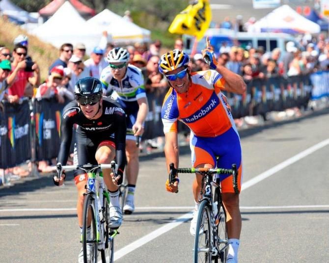 Matthews (Rabobank) takes the win over New Zealand's Aaron Gate and Orica-GreenEdge's Jens Mouris