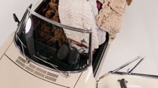 Vintage car stuffed to the brim with faux fur Lola Blankets