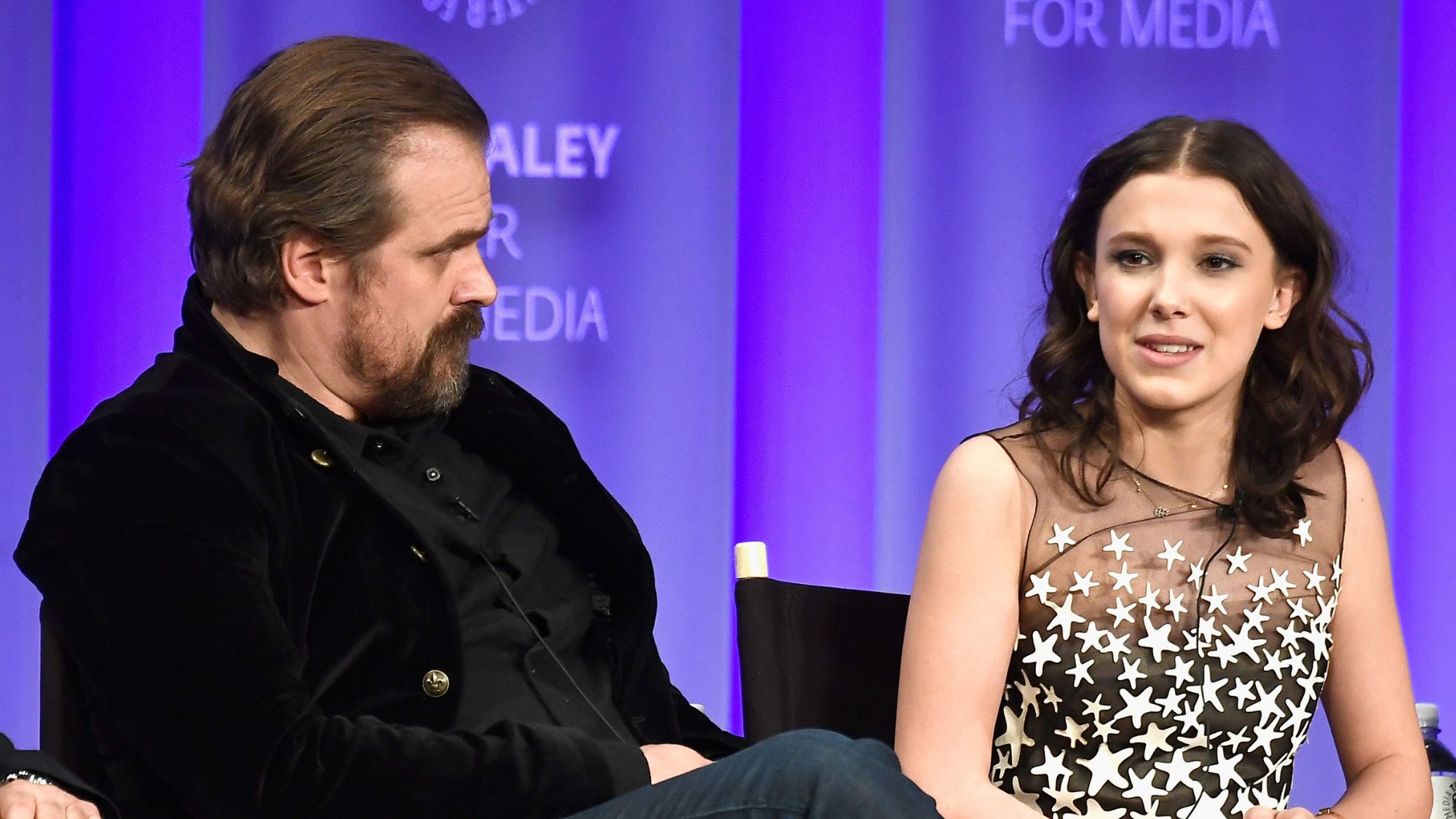 Millie Bobby Brown and David Harbour attend PaleyFest in Los Angeles