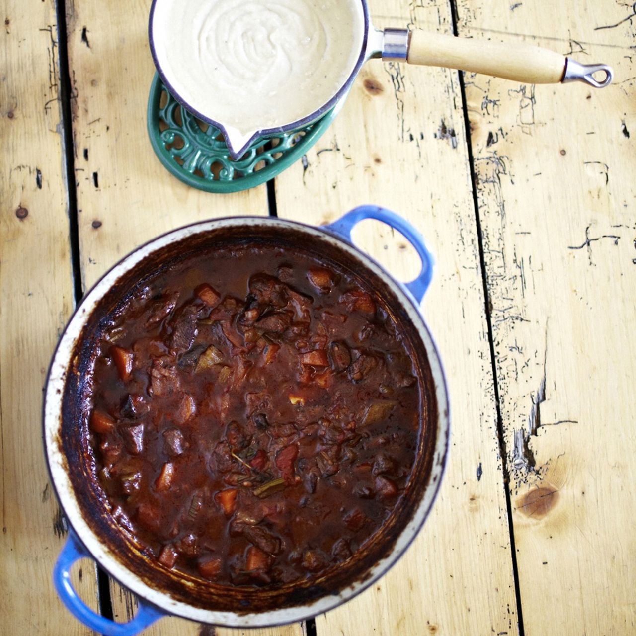 Beef bourguignon, potato and parsnip mash photo