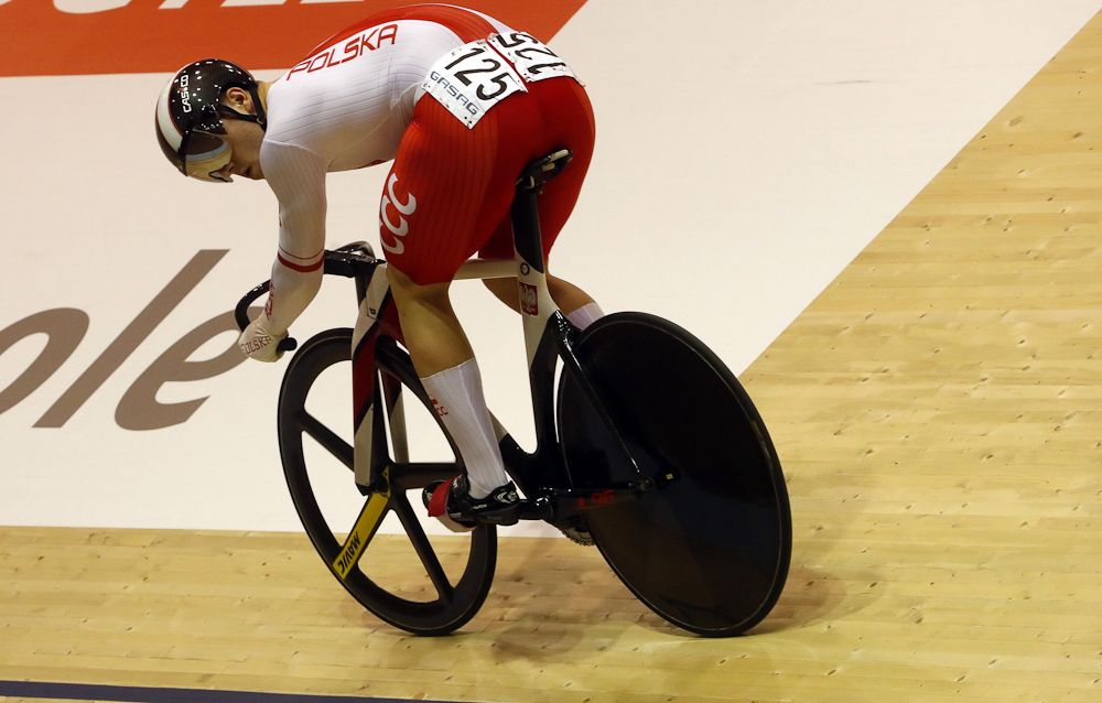 A rider competes in the men's sprint