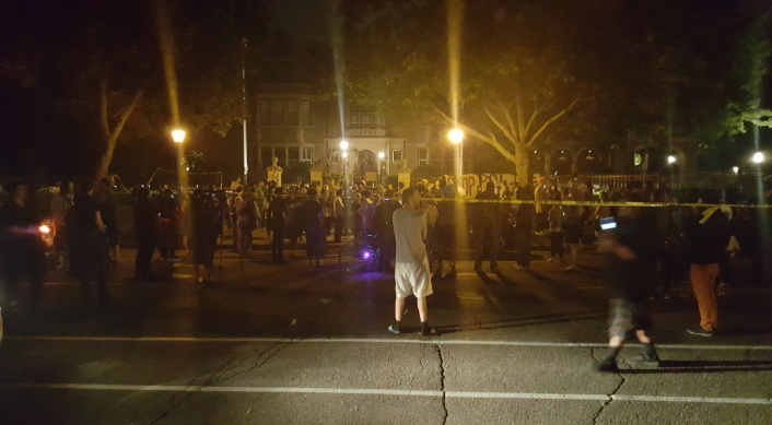 Protest outside Minnesota Gov. Mark Dayton&amp;#039;s home in St. Paul