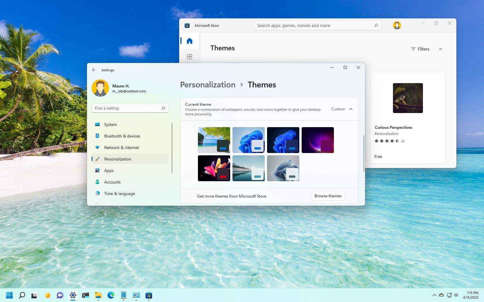 personalize the desktop on Windows 11
