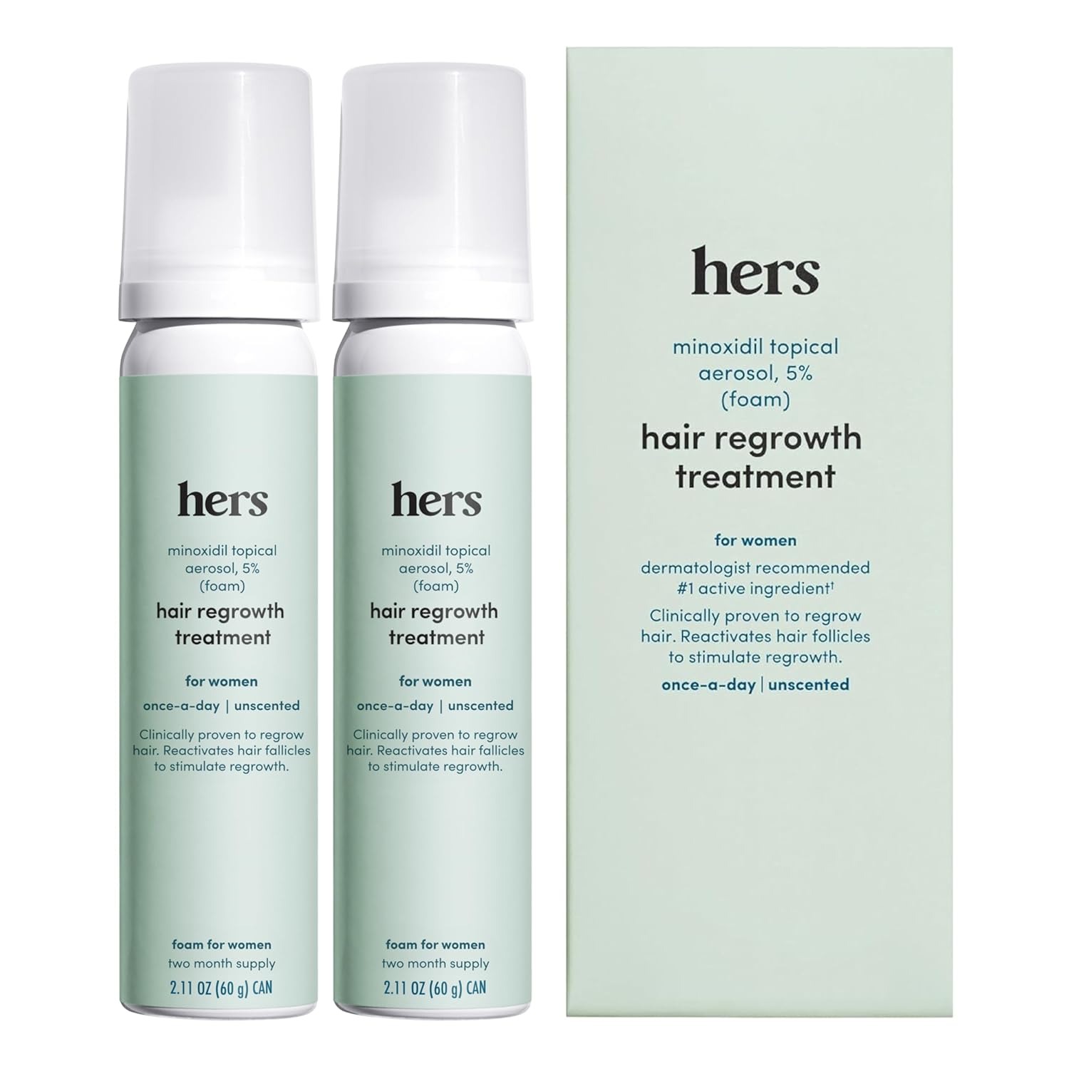 Hims & Hers, Hers Topical Minoxidil Foam, 5% - Extra Strength Hair Growth Treatment for Women 