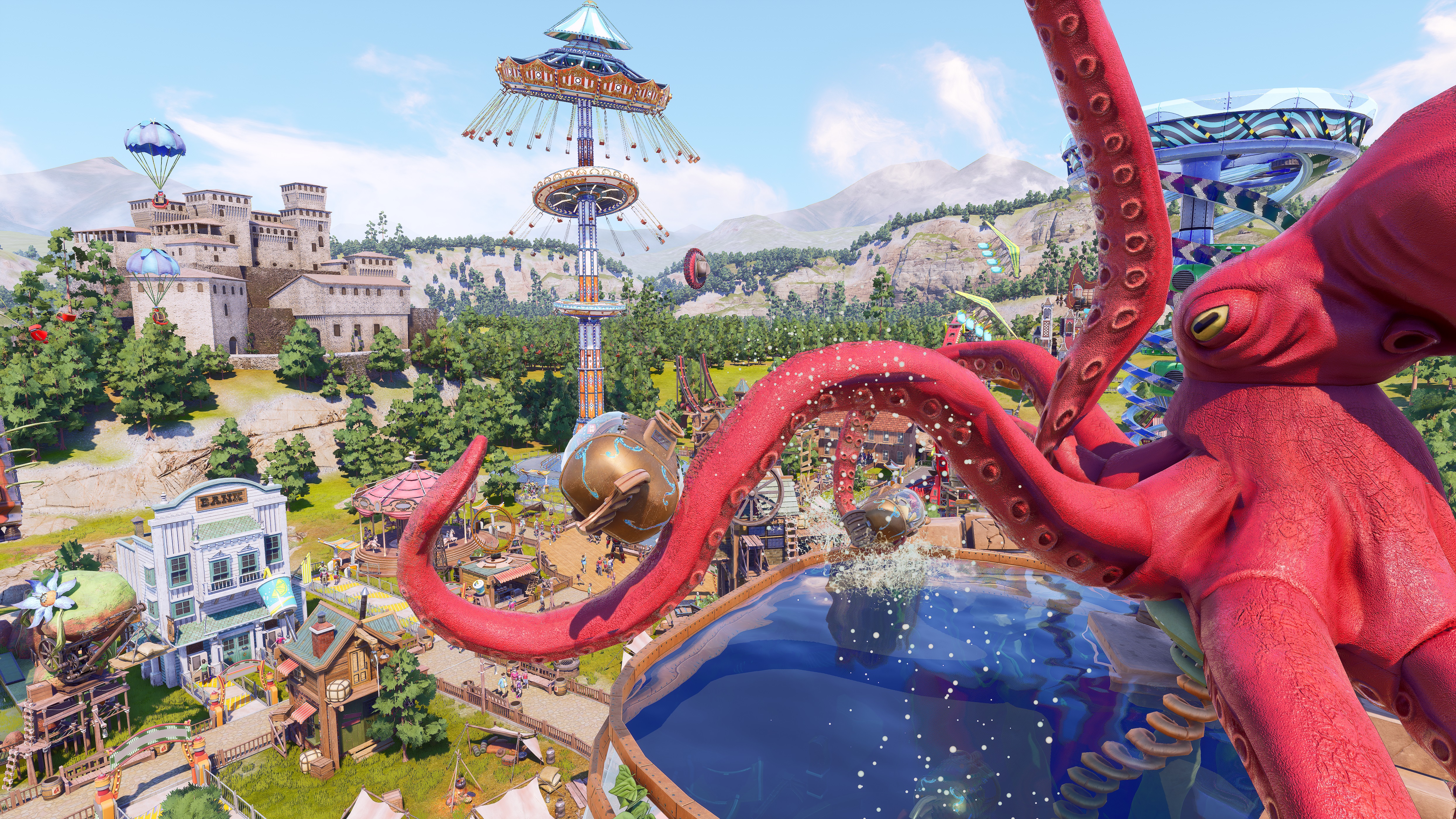 A ride featuring a giant animatronic octopus