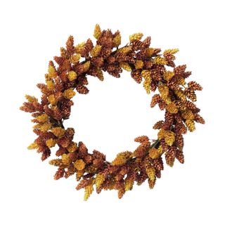 Fall wreath on white background