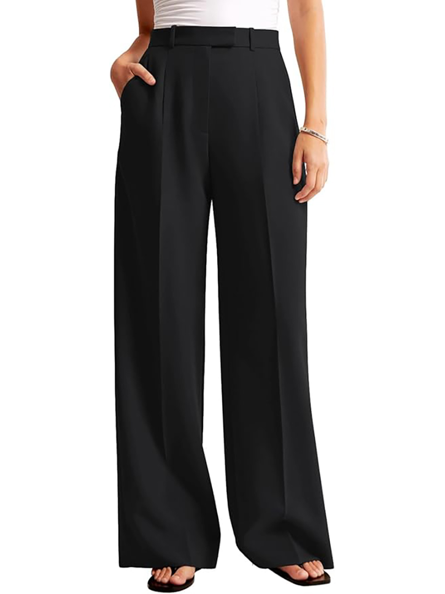 NIMIN, Nimin Women Wide Leg Pants High Waisted Dressy Work Trousers Business Casual Pants 2025 Fashion Slacks Outfits With Pockets Black