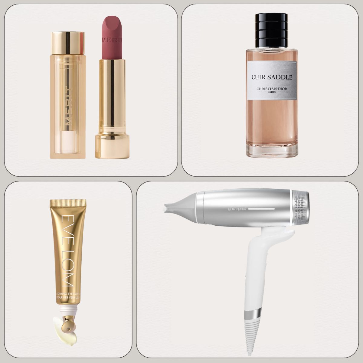 Graphic of some of the best new beauty products of the month