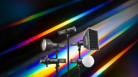 A portable studio lighting system. 