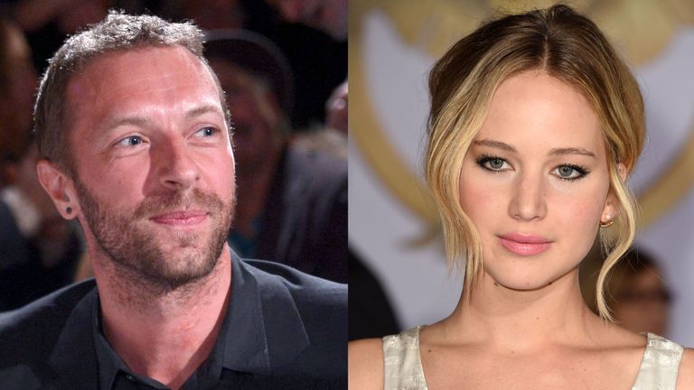 Chris Martin and Jennifer Lawrence