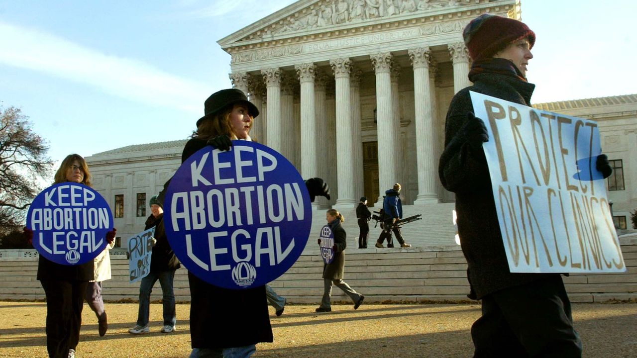 Pro-choice protestors