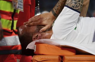 Italy’s Leonardo Spinazzola left the field in tears after suffering a tournament-ending injury