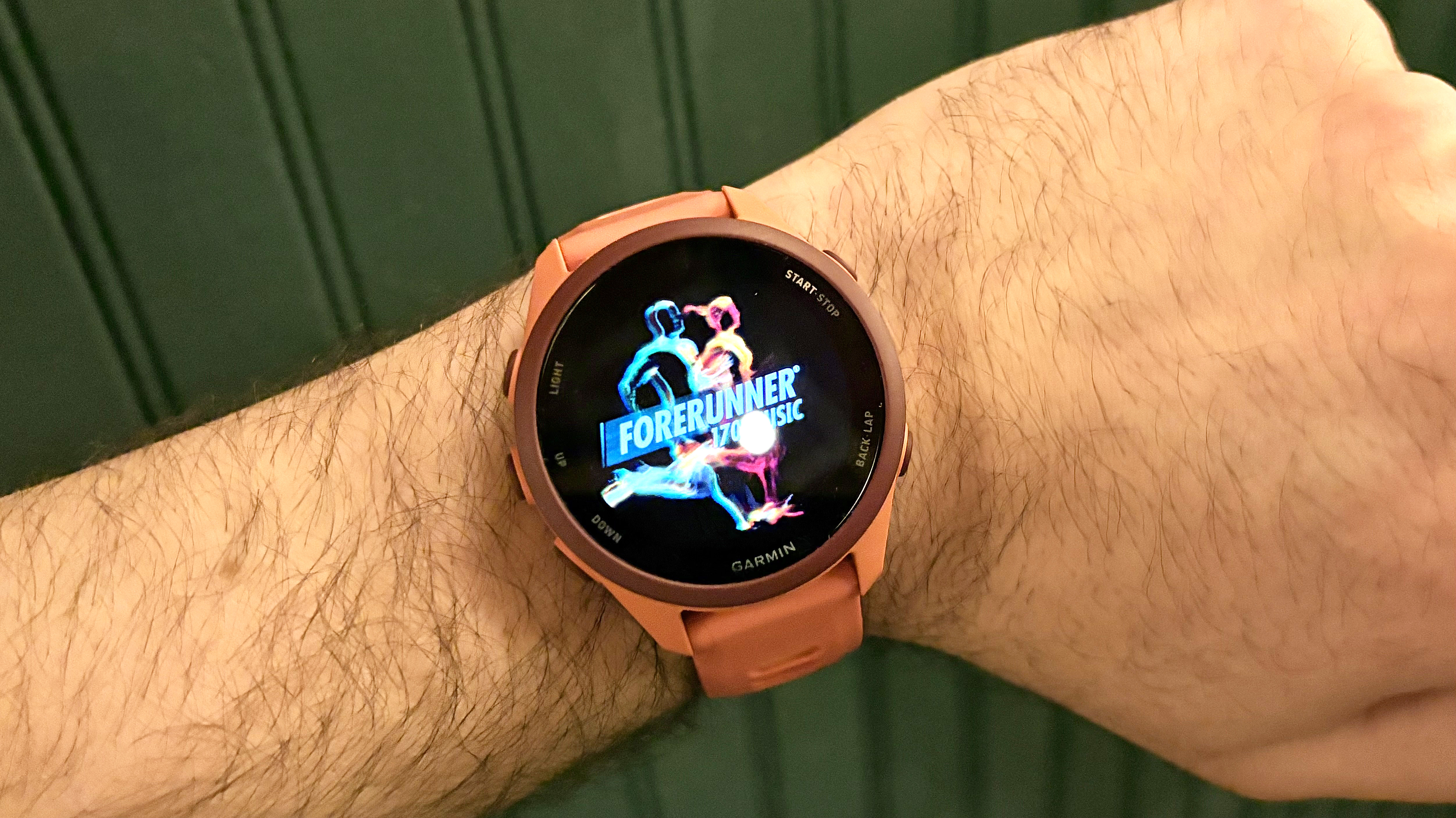 Close-up of the new Garmin Forerunner 70 and Forerunner 170 running watches