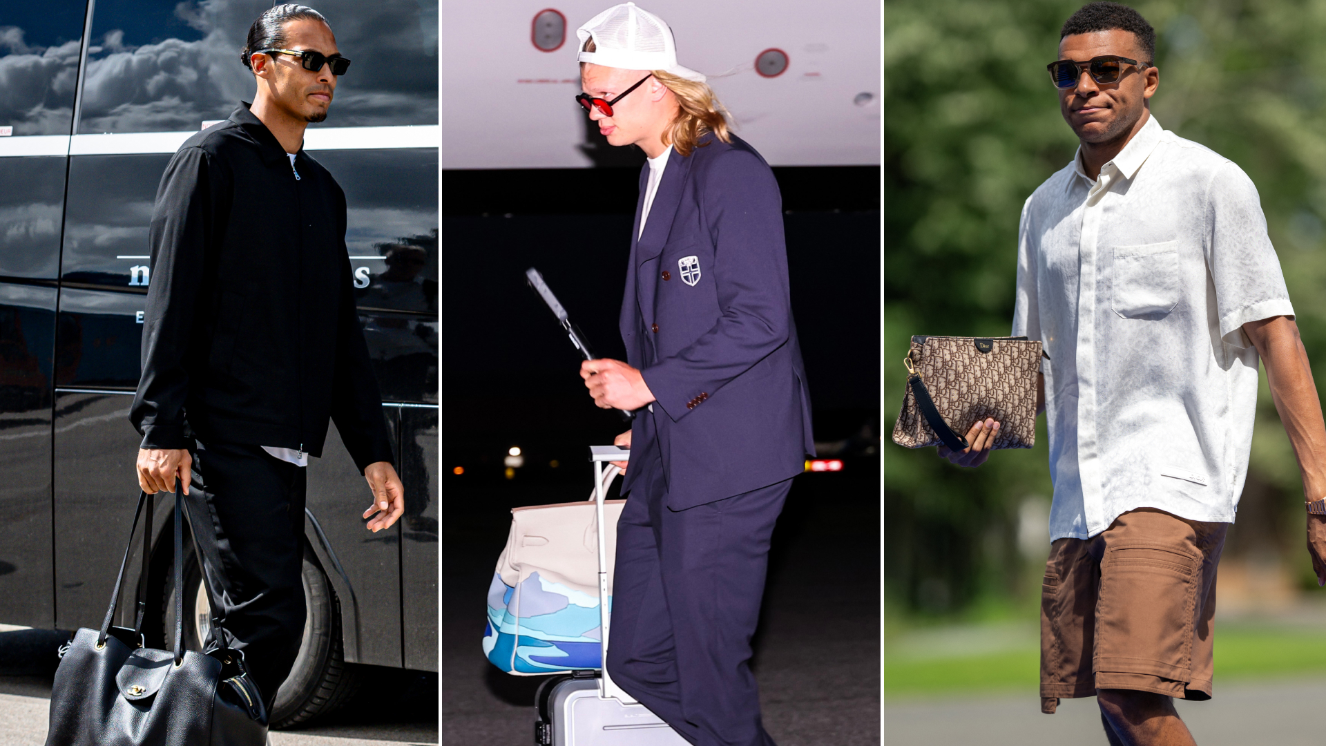 collage of soccer players carrying designer bags to the 2026 World Cup
