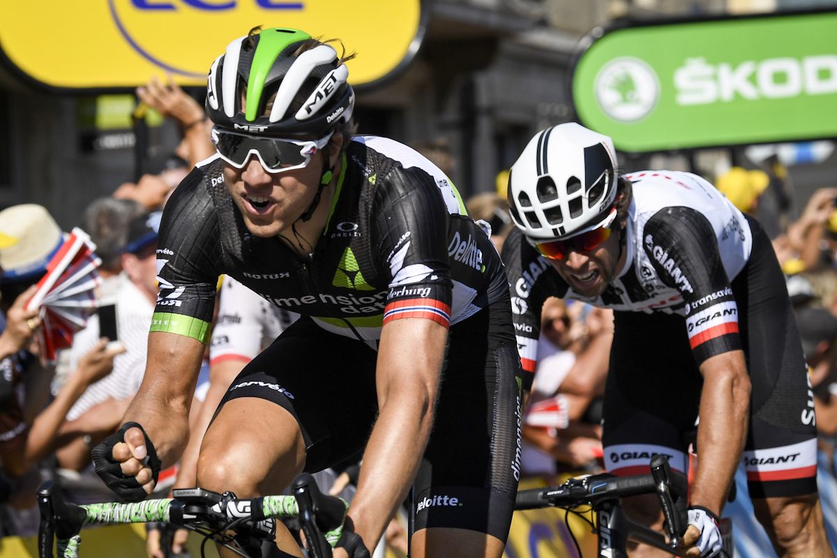 Edvald Boasson Hagen's late surge wasn't enough to beat Michael Matthews during stage 16 at the Tour de France