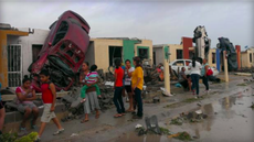 Tornado damage in Mexico.