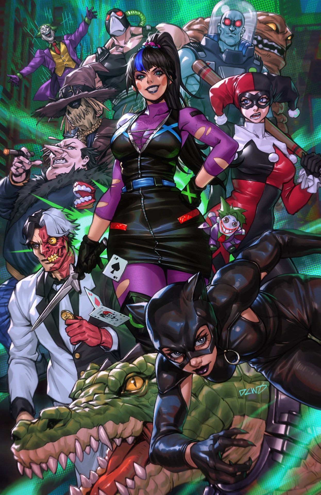 Punchline: Gotham Game #6 Portada variante por Derrick Chew