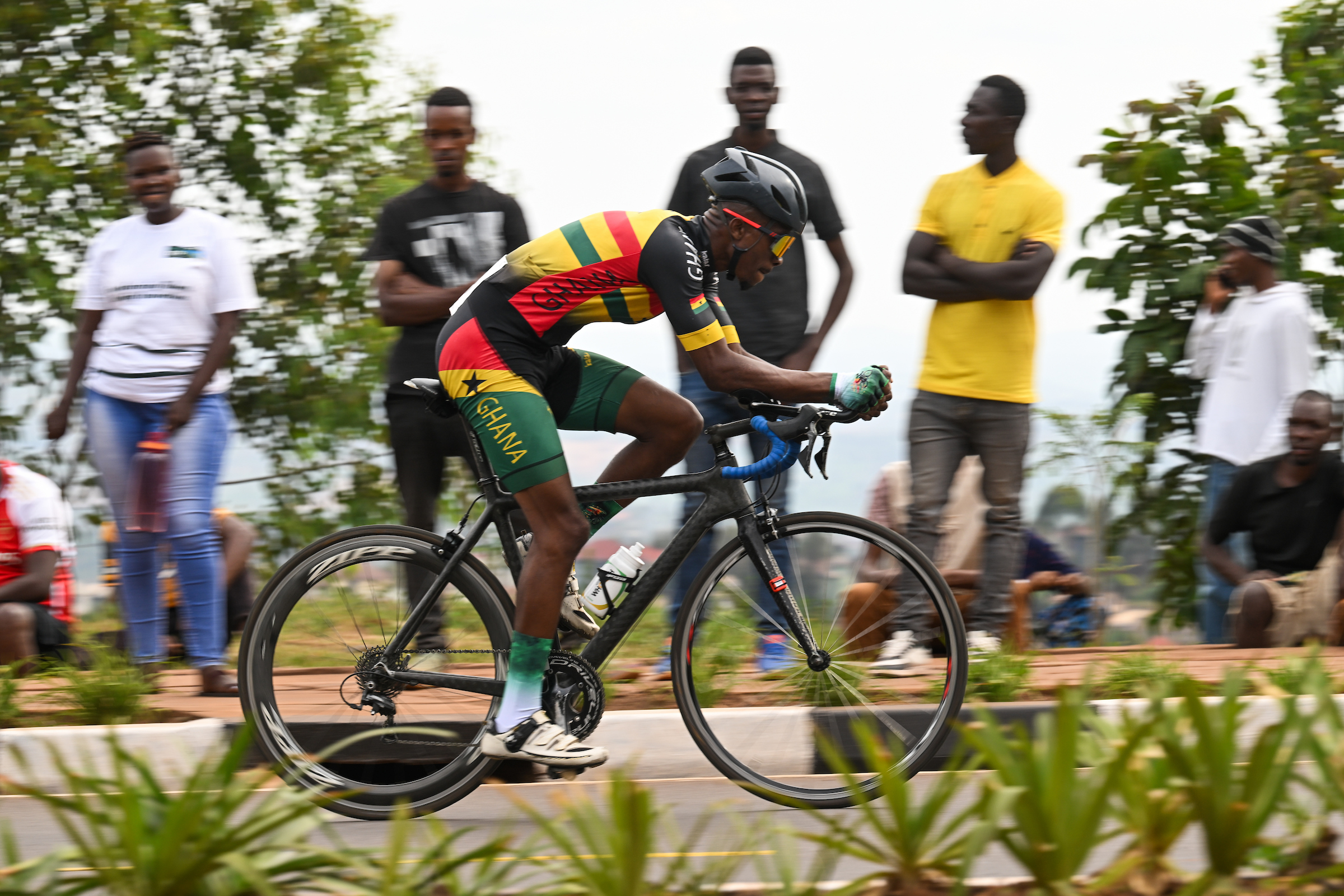 Picture by Chris Auld/SWpix.com - 21/09/2025 - Cycling - 2025 UCI Road World Championships - BK Arena to Kigali Convention Centre, Kigali, Rwanda - Men Elite Individual Time Trial (ITT) - Victor Akpabli (Ghana)
