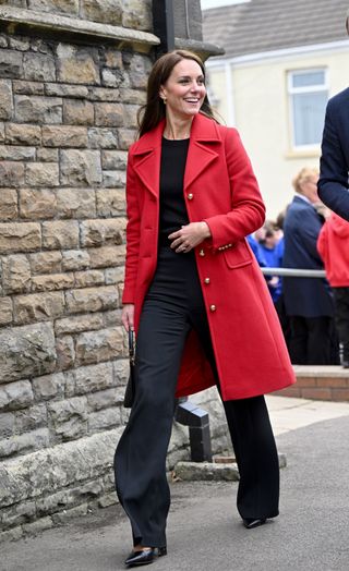 Catherine, Princess of Wales arrives at St Thomas Church, which has been has been redeveloped to provide support to vulnerable people, during their visit to Wales on September 27, 2022 in Swansea, Wales.