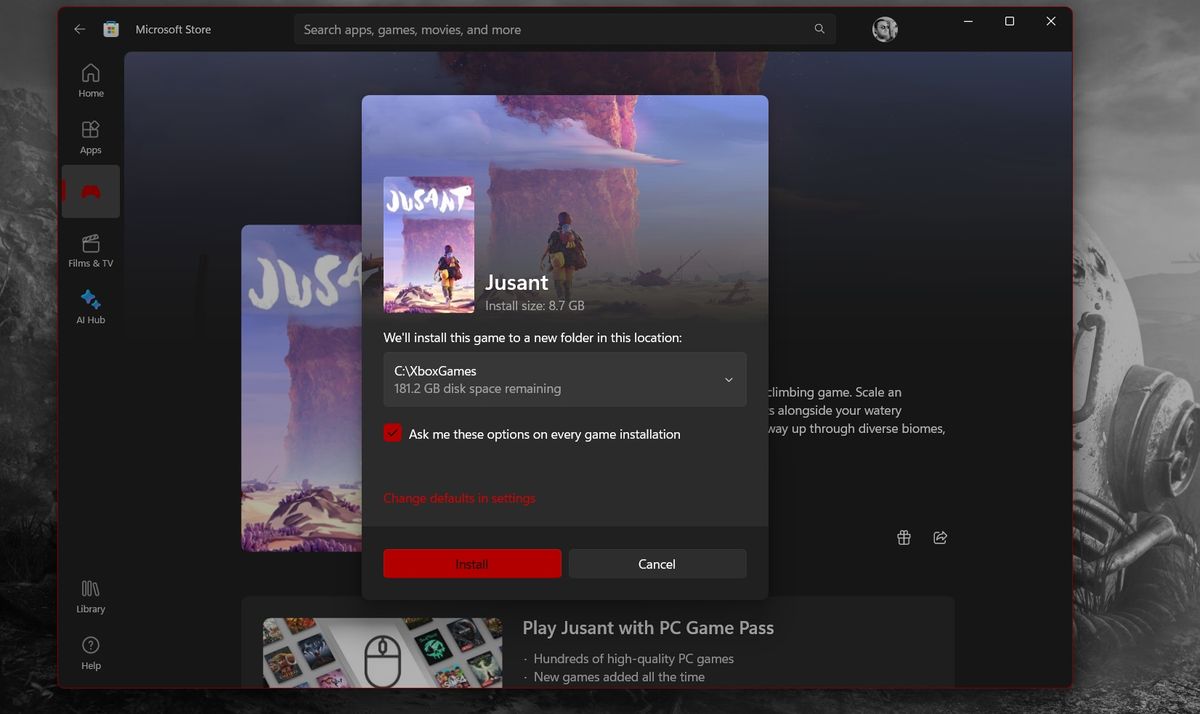 Microsoft's Xbox app now lets you install PC games to any folder