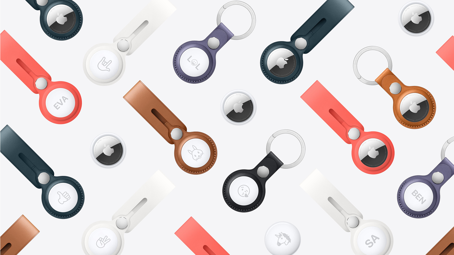 Apple AirTags in colourful cases