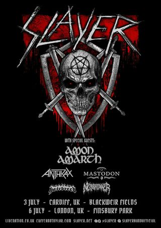 Slayer 2025 UK tour poster