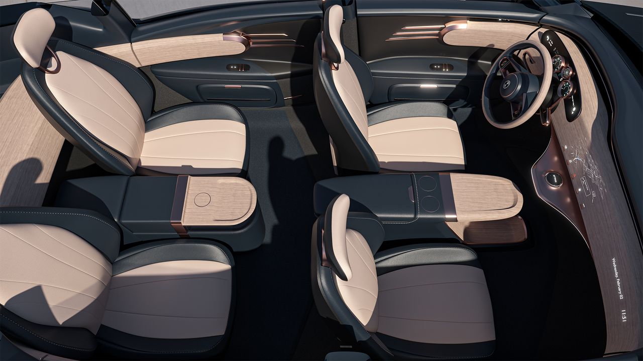 The interior of the Dacora luxury vehicle