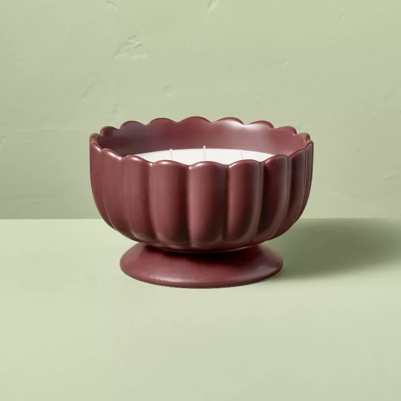 5 Wick Footed Ceramic Scalloped Rim Jar Candle 34oz - Hearth & Hand™ With Magnolia