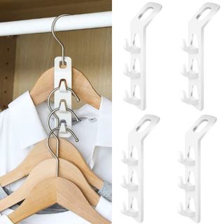 4 Pcs Cascading Clothes Hooks,clothes Hanger Connector Hooks Hanger,plastic Connector Hooks Clothes Hanger,extender Clips Cascading Connection Space-Saving Hanger Hook for Wardrobe,bedroom