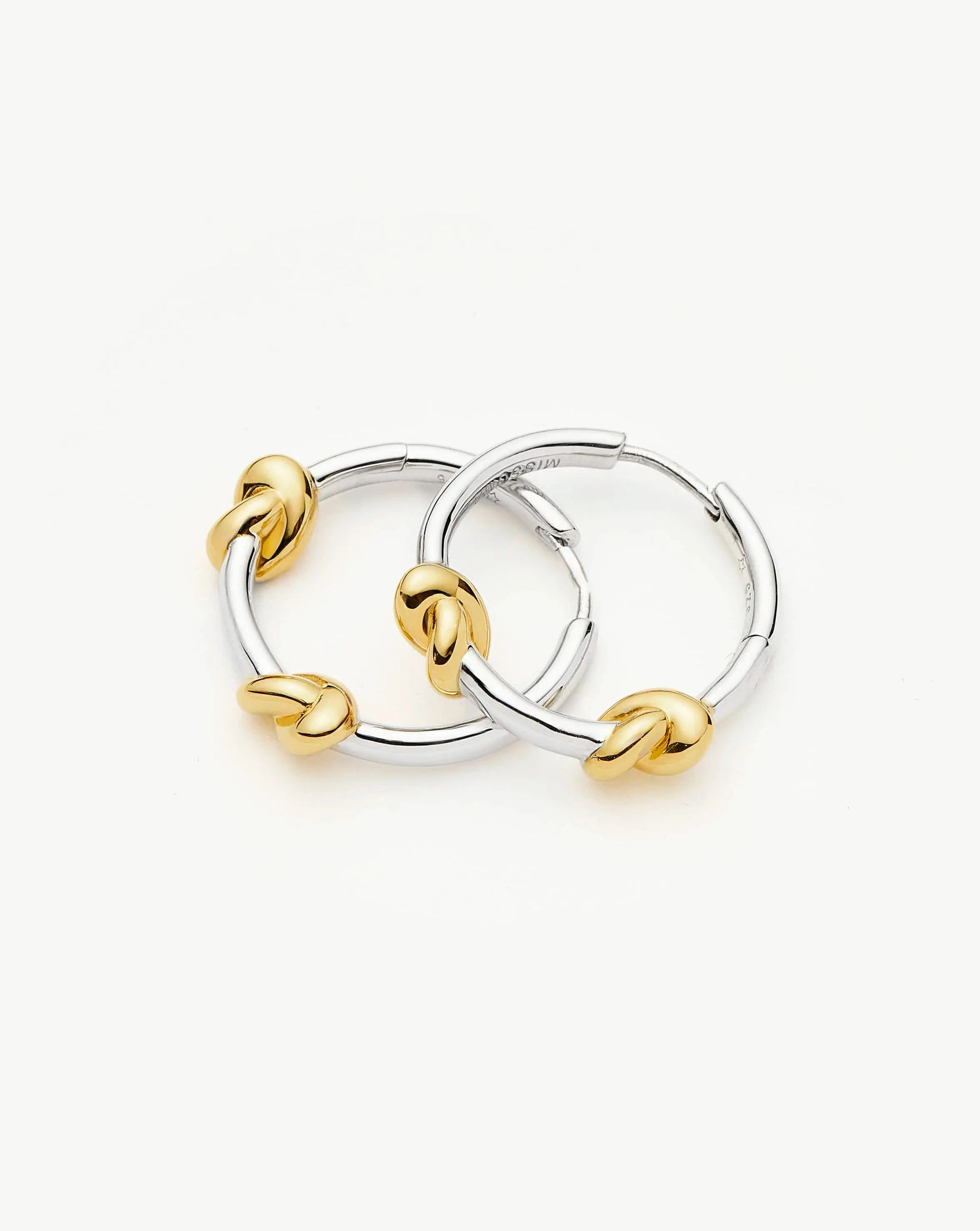 Lucy Williams Knot Small Hoop Earrings | Mixed Metal - 18ct Gold Plated/silver Plated