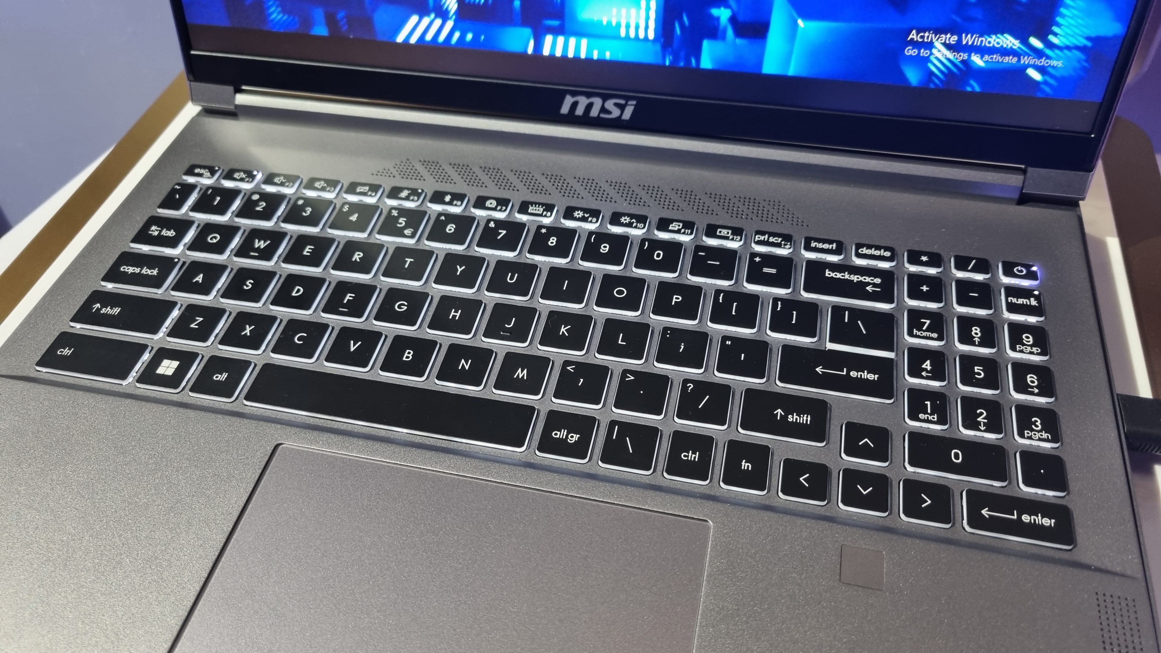 The keyboard on the MSI Creator 16 AI Studio A1V