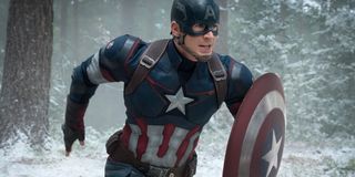 Chris Evans as Captain America in Avengers: Age of Ultron.