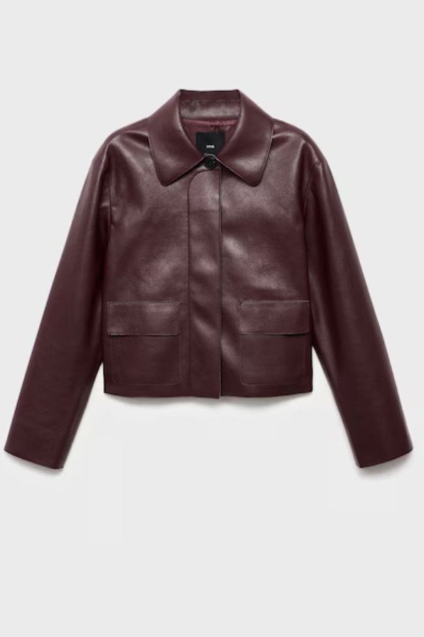 Mango, Leather-Effect Jacket With Pockets 
