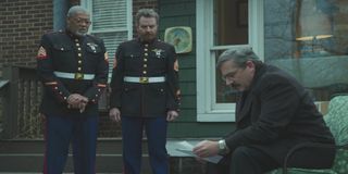 Laurence Fishburne, Bryan Cranston, and Steve Carell in Last Flag Flying