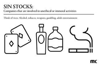 an infographic explaining "Sin Stocks"
