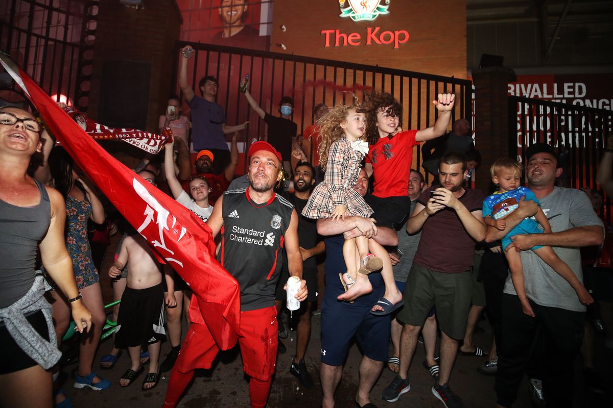 Liverpool fans outside Anfield