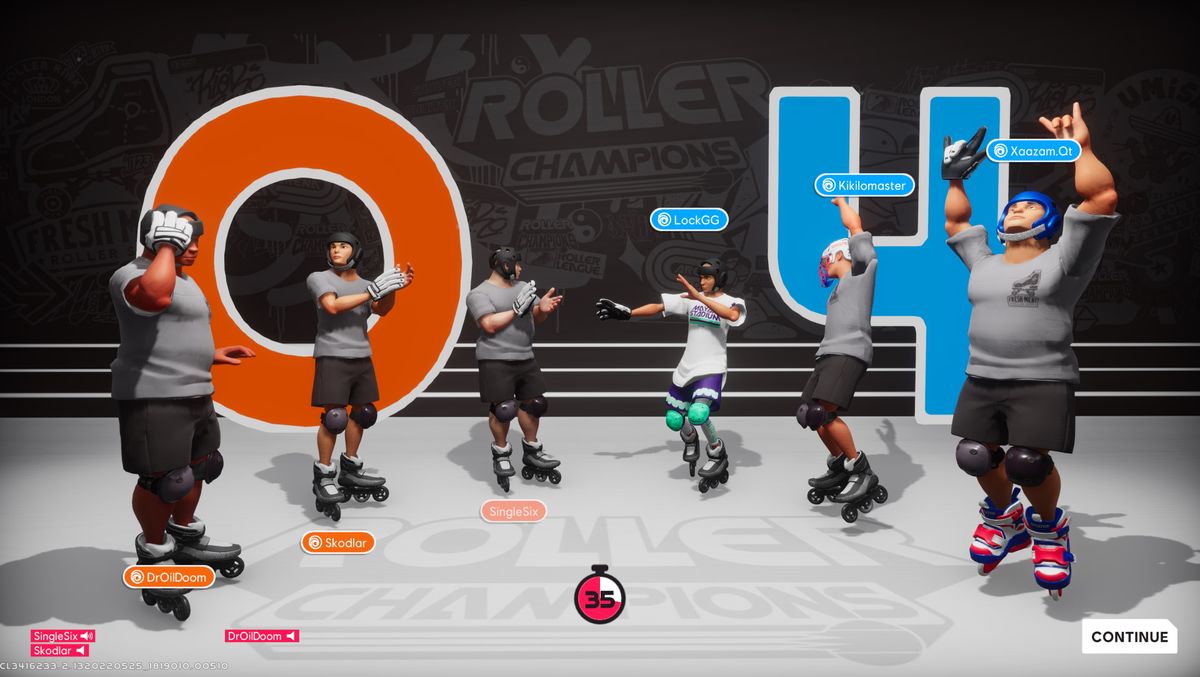 Roller Champions post-game screen
