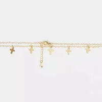 DesignB London choker with cross pendants in gold