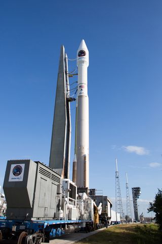 An Orbital ATK cargo ship bound for the International Space Station is poised for liftoff Tuesday (April 18, 2017) aboard a United Launch Alliance (ULA) Atlas V rocket.