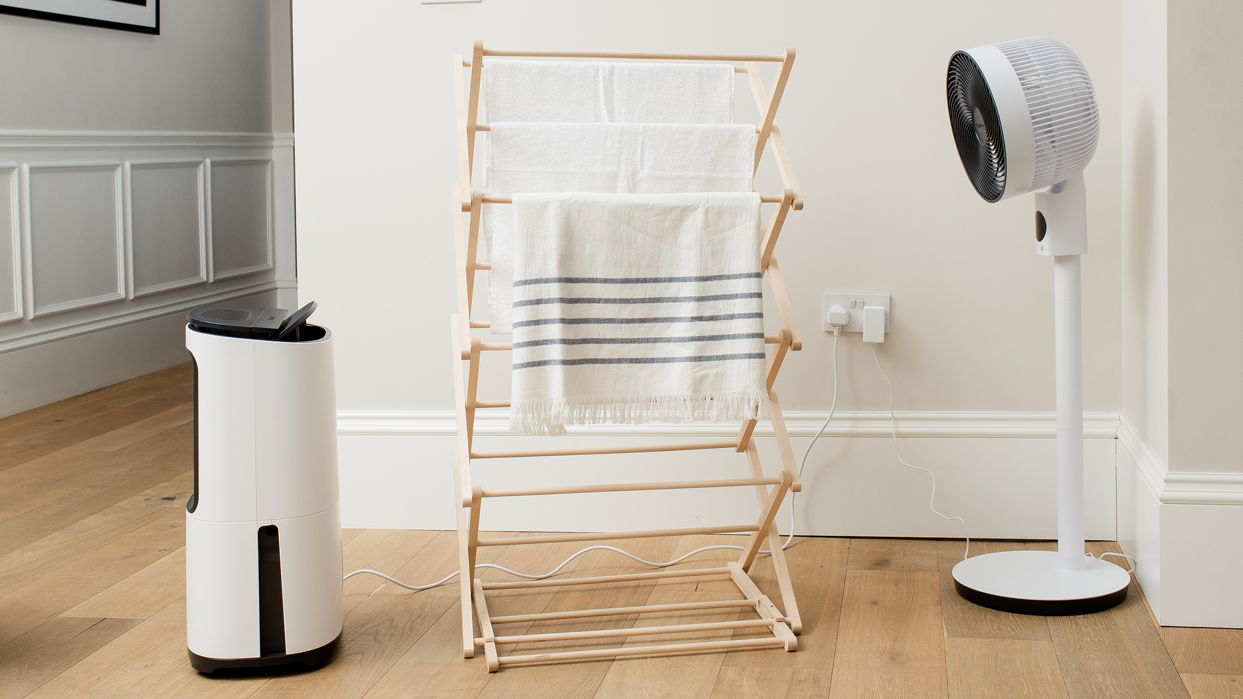Meaco dehumidifier being used to dry clothes