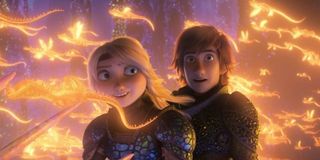 America Ferrera and Jay Baruchel as Astrid and Hiccup in How To Train Your Dragon: The Hidden World