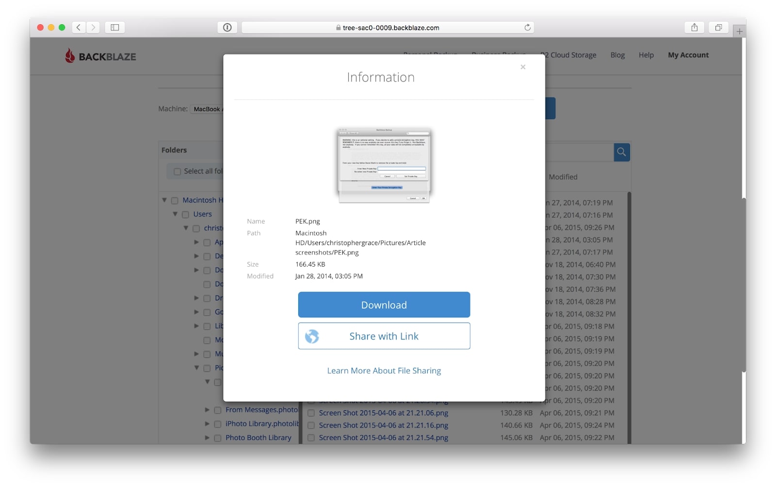 Backblaze's B2 software in use