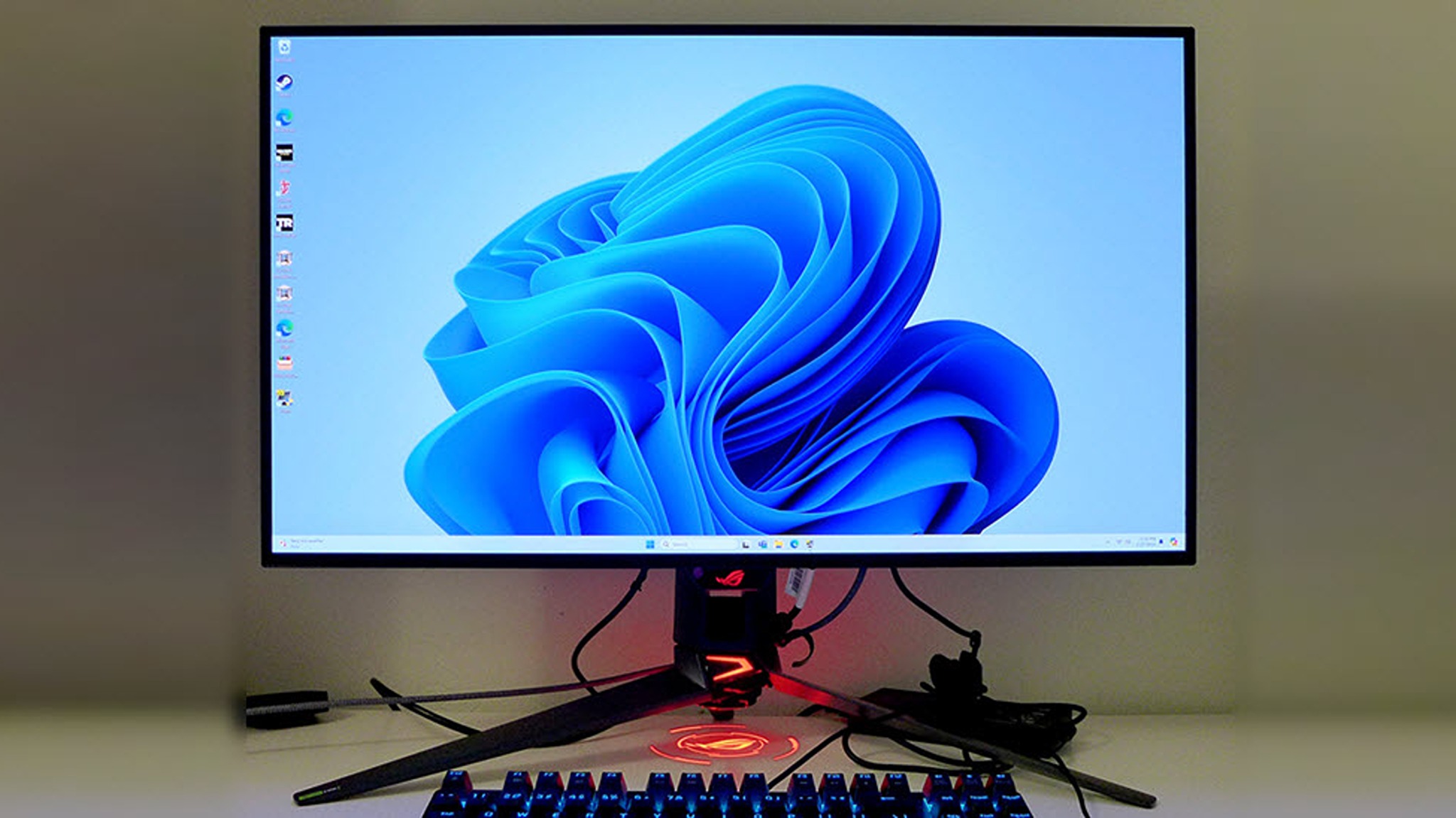 Photograph of an ASUS ROG Swift 32" OLED Gaming Monitor (PG32UCDP)