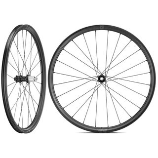 Fulcrum Rapid Red Carbon DB Gravel Wheelset on a white background