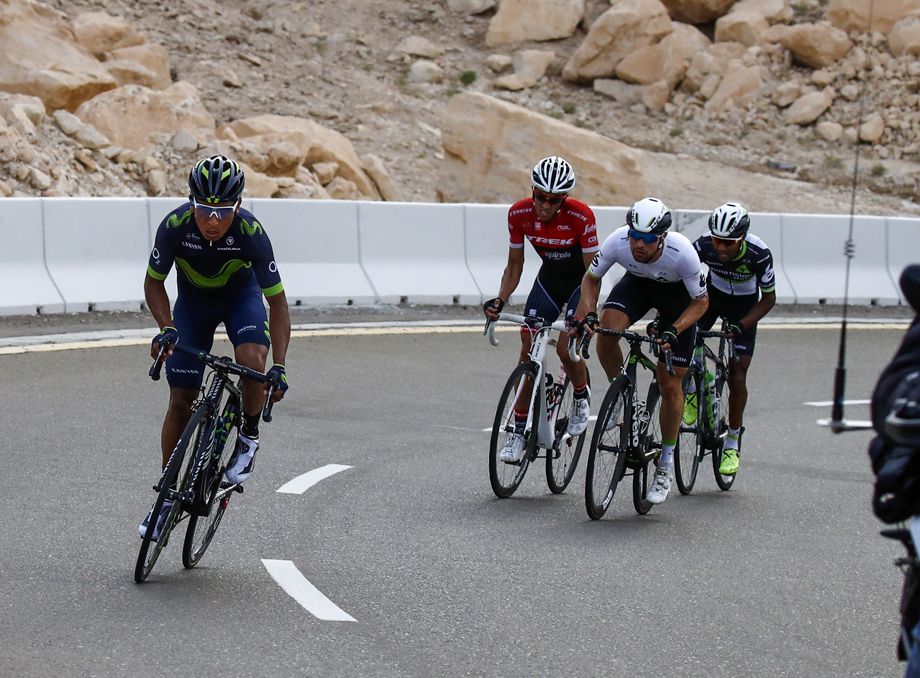Nairo Quintana (Movistar) attacks