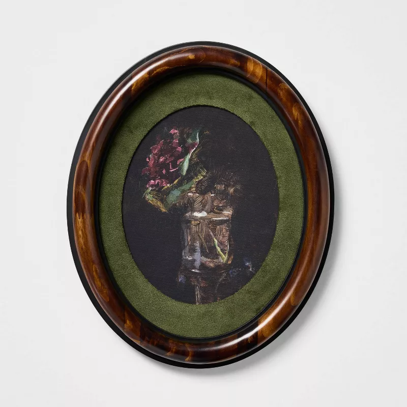 9"x11" Oval Frame Floral Wall Art - Threshold™ Designed With Studio Mcgee