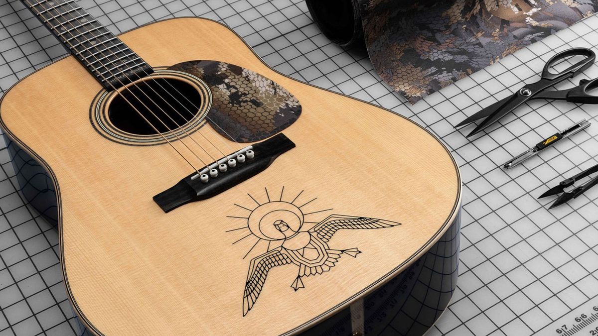 Mallard detail - Martin Sitka Gear x Thomas Rhett HD-28 acoustic guitar